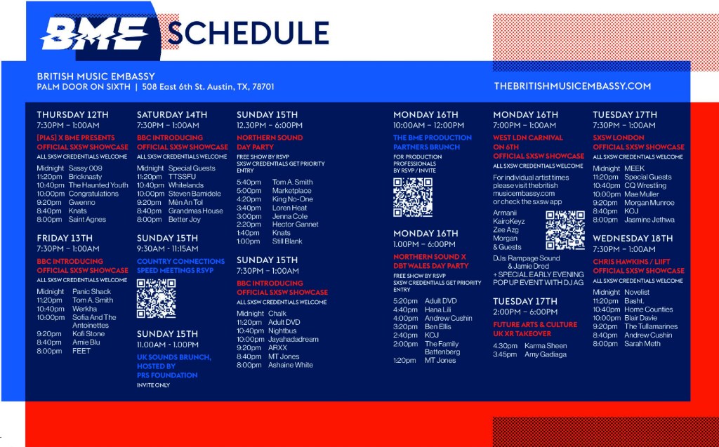 The British Music Embassy Announce SXSW 2026 Schedule Featuring 58 UK&nbsp;Artists